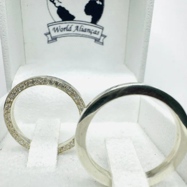 Par de Alianças em Prata 950 – 2 mm | Gravação a Laser ✨