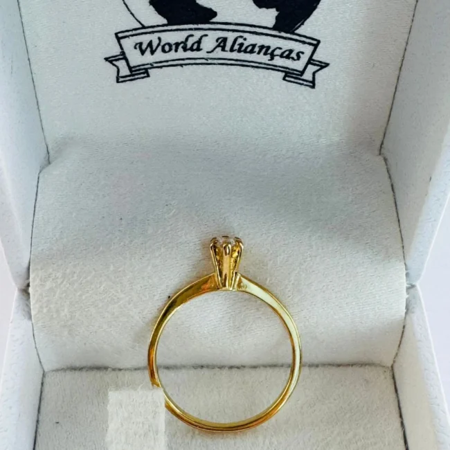 Anel em Ouro 18K | Modelo Cálice com Zircônia 🔹
