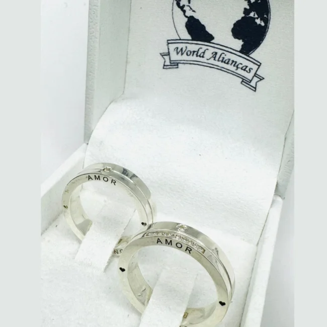 Par de Alianças em Prata 950 – 5 mm | Gravação a Laser ✨