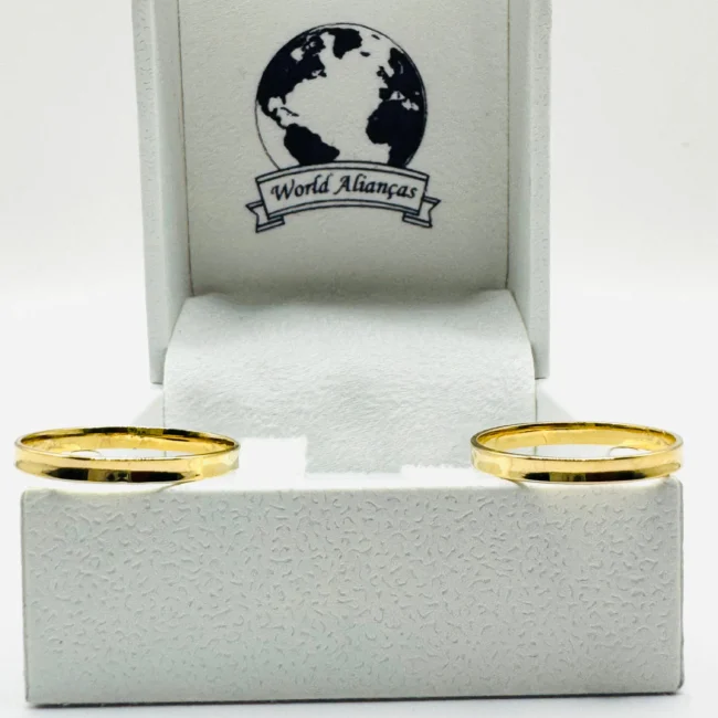 Par de Alianças em Ouro 18K 2.0mm Modelo Côncava 💛 (3)