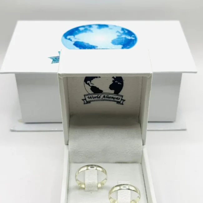 Par de Alianças em Prata 950 – 5 mm | Modelo Meia Cana 💍