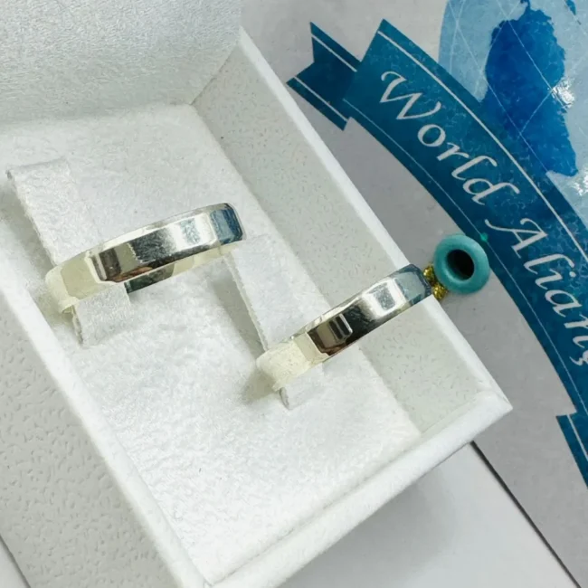 Par de Alianças em Prata 950 – 5 mm | Modelo Chanfrado 💍